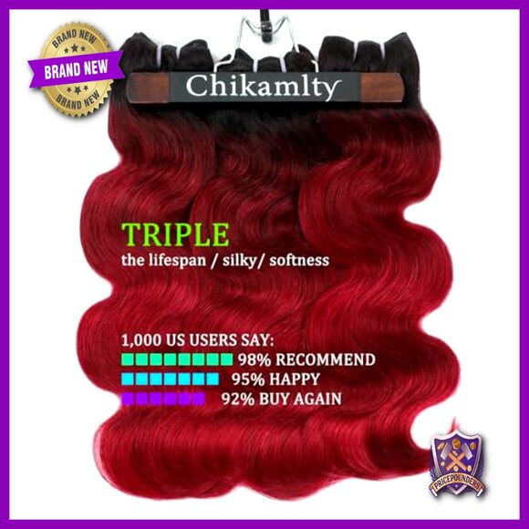 18 Inch Human Hair Extensions, Body Wave, 100% Raw Indian Hair, 3 Bundles